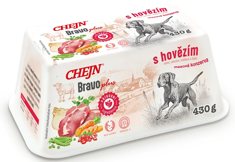 Chejn Bravo Plus s hovězím a zeleninou 430g