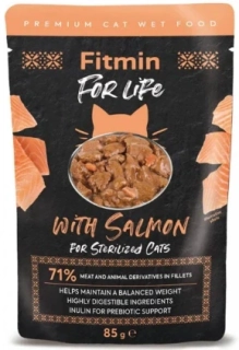 Fitmin For Life kapsička lososová pro kastrované kočky 85g