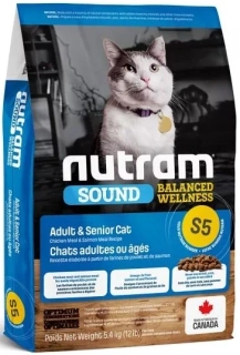 S5 Nutram Sound Adult/Senior Cat 3x5,4kg
