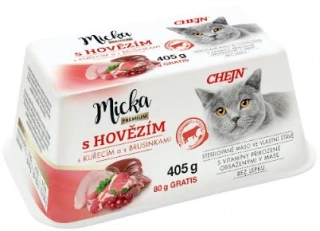 Chejn MICKA s hovězím 405g (325g+80g GRATIS) vanička