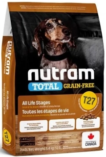 T27 Nutram Total Grain Free Small Breed Turkey, Chicken, Duck Dog 2x5,4kg