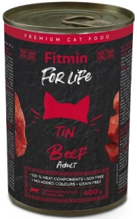 Fitmin For Life konzerva hovězí pro dospělé kočky 6x400 g