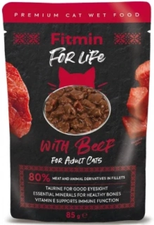 Fitmin For Life kapsička hovězí pro kočky 28x85g KARTON