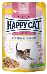 Happy Cat kitten & junior drůbeží 85g kapsička