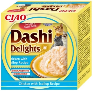Churu Cat Dashi Delights Chicken with Scallop 6x70g KARTON