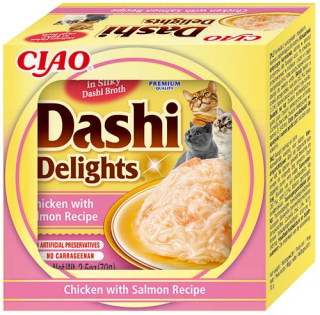Churu Cat Dashi Delights Chicken with Salmon 6x70g KARTON