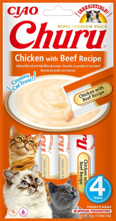 Churu Cat Chicken with Beef Recipe 12x4x14g - KARTON